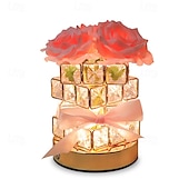 economico Forniture per feste-lampada a forma di fiore di girasoli lampada da tavolo ricaricabile senza fili touch 3 colori dimmerabile infinitamente piccola luce notturna alimentata a batteria festival ristorante camera da letto