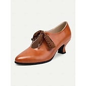 billige Mor til bruden/groom-vintage hvite snørehæler for kvinner – viktoriansk-inspirerte bryllupssko fra 1920-tallet med elegant blondesløyfe for bruder og formelle arrangementer