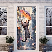 billiga Dörröverdrag-Rolig djur dansande dörrdekorationer dörröverdrag dörrgobeläng dörrgardin dekoration bakgrund inomhus/utomhus dörrbanner för främre dörr bondgård