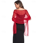 voordelige bruiloft gast wraps-Damesomslag Elegant Mouwloos Polyester Bruiloftsomslagen Met Pure Kleur Voor Feest Lente zomer