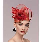 preiswerte Faszinator-Fascinators Netz Schleier Hut Pferderennen Damen Tag Hochzeit Mit Blütenkopfstück Kopfschmuck