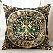 abordables style bohème-Housse de coussin décorative arbre de vie 1PC coussin carré doux pour canapé housse de coussin pour chambre à coucher salon chaise