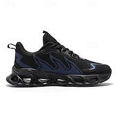 preiswerte Herren Laufschuhe-Sportliche Herren-Sneaker, auffälliges Flammen-Design in Schwarz und Rot, Sportschuhe zum Laufen und fürs Fitnessstudio
