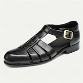 cheap Premium Leather Sandals-Men&#039;s Leather Fisherman Sandals - Breathable Summer Closed-Toe Sandals for Casual &amp; Outdoor Wear