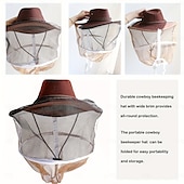 economico Supporto e Cura degli Animali-1 pz cappello da cowboy protettivo da apicoltore cappelli da cowboy da apicoltore con velo - resistente, traspirante &amp;dispositivi di protezione per le attività all&#039;aperto