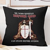 baratos Capa de almofada de férias-Capa de Almofada Decorativa de Páscoa 1PC Cavaleiros Templários Capa de Almofada Quadrada Macia para Quarto Sala de Estar Sofá Cadeira
