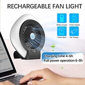 رخيصةأون أضواء وفوانيس التخييم-1 قطعة مروحة تخييم محمولة 2 في 1 يمكن تعليقها أو نصبها، مع مستويين من التعتيم ومستويين من تعديل الرياح، مناسبة للتخييم في الخيام والسفر والمكتب والاستخدام المنزلي، من النوع C