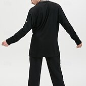 economico Top e Set-Danza Latina Top Colore puro Per uomo Performance Abbigliamento quotidiano Manica Lunga Lyocell