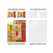 cheap Duvet Cover Sets-Three piece set of African primitive tribal character prints down duvet cover hotel bedroom guest room famous guest bed bedding comfortable set 1 down duvet cover 2 pillowcases king size bed s