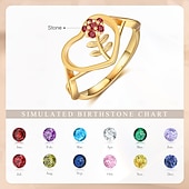 billige Gaver-Personlig tilpasset blomster ring tilpasset beste gave til mamma bursstein smykker kone eller kjæreste til morsdag jubileum