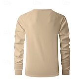 levne základní trička-Pánské Tričko s knoflíkem Tričko Waffle Henley košile Tričko Henley Dlouhý rukáv Henley Jaro Podzim Bez vzoru Módní Designové Základní Knoflíky Dovolená ulice Jdeme ven Černá Bílá Královská modř Top