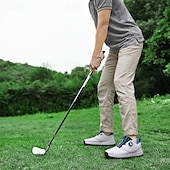 cheap Men&#039;s Golf Shoes-Men&#039;s Modern White Golf Shoes with Blue Detailing, Lace-Up Design, Breathable Upper, Perfect for Professional Golfers