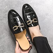 billiga Tillfällig-lackmockasiner för män - sofistikerad slip-on med metallspänne för affärs- och fritidskläder