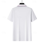  Homens Camisa de golfe Polos Piquê Casual O negócio gola pólo com nervuras Manga Curta Moda Básico Côr Sólida Botões Verão Primavera & Outono Normal Branco Verde Claro Azul Marinho Camisa de golfe