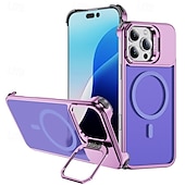 economico Cover per iPhone-telefono Custodia Per iPhone 16 Pro Max Plus iPhone 15 Pro Max Plus iPhone 14 13 12 Pro Max Plus Copertura Posteriore con Supporto Magnetico Supporta la Ricarica Wireless Retrò Metallo
