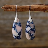 abordables Boucles d&#039;oreilles-Femmes Boucles d&#039;oreilles Poire Goutte Élégant Des boucles d&#039;oreilles Bijoux Argent / Fuchsia foncé / Brun claire Pour Mariage Soirée 1 Paire
