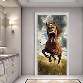 billige Dørdeksler-Morsomme dyre dekorasjoner dørdeksler hest dørtapet dørgardin dekorasjon bakgrunn innendørs/utendørs dørbanner inngangsdøren landsbygård