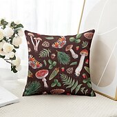 cheap Floral &amp; Plants Style-Mushroom Plant Decorative Toss Pillows Cover 1PC Soft Square Couch Cushion Case Pillowcase for Bedroom Livingroom Sofa Chair