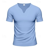 preiswerte Basic-T-Shirts-Herren T Shirt T-Shirt Kurzarmshirt Kurzarm V Ausschnitt Sommer Einfach Mode Designer Basic Klassisch Urlaub Straße Ausgehen Schwarz Weiß Orange Top T-Shirt für Herren