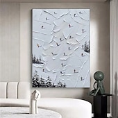 preiswerte Stillleben-Gemälde-handgemachtes Skisport Leinwandgemälde handgemalt Winter Dekor Struktur Wandkunst personalisiertes Geschenk Skifahrer auf schneebedeckten Bergen Kunst Malerei weißer Schnee Skifahren Kunst Dekor