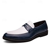 abordables Chaussures sans lacets &amp; mocassins-mocassins en similicuir rouge et blanc pour hommes - chaussures habillées bicolores élégantes pour les affaires et les événements spéciaux