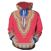 abordables sudaderas con capucha de talla grande para hombre-Hombre Talla Grande Sudadera Grande y alto Estilo Bohemio Con Capucha Manga Larga Primavera &amp; Otoño Design Ropa deportiva Casual Grande y alto Casual Diario Tops