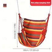 baratos Atividade ao Ar Livre-1 peça cadeira de rede balanço cadeira de rede resistente com vários cordões confortável e durável e equipado com duas cordas e instruções para fácil pendurar ideal para uso ao ar livre