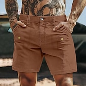 abordables Exterior-Hombre Pantalón Corto Cargo Pantalones cortos casuales Pantalones cortos de pana Botones Multi bolsillo Pierna recta Plano Transpirable Dispersor de humedad Longitud de la rodilla Exterior Casual