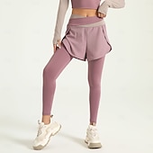 economico Leggings e collant da yoga-Per donna Pantaloni da yoga Leggings da yoga 2 in 1 Controllo addominale Sollevamento glutei Vita Alta Yoga Allenamento in Palestra Pilates Collant Pantaloni blu navy Marrone chiaro Nero Spandex