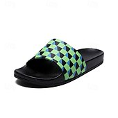 abordables Sandales décontractées-sandales à enfiler géométriques vibrantes pour hommes – chaussures d&#039;été décontractées pour la plage et la piscine