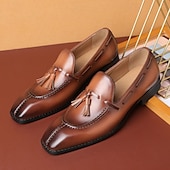 economico Semi-formale-scarpe derby kentucky marroni da uomo con dettaglio nappa - oxford in pelle lucida per eventi di corsa e occasioni formali