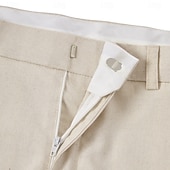 abordables Costumes de mariage-Costumes de mariage d&#039;été en lin pour hommes, blanc, bleu ciel, mode, demi-doublé, léger, couleur unie, coupe standard, 2 pièces, simple boutonnage, un bouton