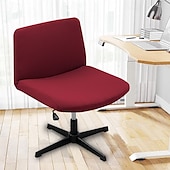 billiga Stolsöverdrag-armlös stol överdrag 100 % vattentät armlös kontorsbord stolsöverdrag stickad jacquard modern fåfänga stolsöverdrag bred sits korsad stolsöverdrag mitt bak accent stolöverdrag