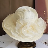 abordables Fascinadores &amp; Sombreros-Elegante Retro Antiguo derby Tocados Sombreros Sombrero de iglesia Dama Aristócrata Disfraz Mujer día de San Valentín derby Fiesta de Boda Pañuelo Adulto Sombrero Primavera verano