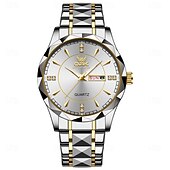 economico Orologi al quarzo-Orologio di Lusso Brand OPK Orologio in Acciaio Inossidabile Business Doppio Calendario Impermeabile Orologio da Uomo Multi Funzione Luce Notturna