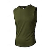 preiswerte Fitness Tank-Tops-Herren Tank Top Weste Unterhemd Ärmelloses Shirt Ärmellos Rundhalsausschnitt Sommer Einfach Mode Designer Basic Urlaub Straße Ausgehen Schwarz Weiß Wein Top T-Shirt für Herren