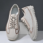 economico Sneakers da uomo-scarpe casual da uomo con lacci fatte a mano color bordeaux e grigio – scarpe da passeggio in pelle vintage