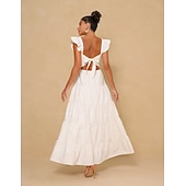 preiswerte Kleid-Retro Vintage Mittelalterlich Renaissance Midlänge Kleid Ausgestelltes Kleid Flattrige Ärmel Regentschaft inspiriert Damen Karneval Valentinstag Hochzeit Urlaub Alltagstauglich Erwachsene Kleid