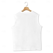 baratos Tops de ginásio-Homens Malha Íntima Camisa Henley Top de colete Camiseta Interior Sem Manga Henley Verão Tecido Moda Designer Básico Férias Rua Para Noite Branco Verde cáqui Top Tee para Homens