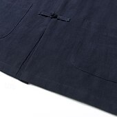 economico Casual da lavoro-Per uomo Camicia camicia di lino Maglietta informale Camicia con bottoni Camicia di cotone Liscio Da mare Hawaiano Nero Blu marino Cachi Manica lunga A fascia Primavera Abbigliamento Tasca frontale
