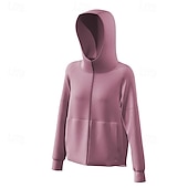 economico Tute da ginnastica-Per donna T-shirt da corsa Cerniera Tasche Manica lunga Felpa con cappuccio Informale Athleisure Traspirante Asciugatura rapida Allenamento in palestra Corsa Marcia abbigliamento sportivo