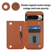 abordables Otras carcasas-teléfono Funda Para Google Píxel 9 Pro Pixel 9 Pro XL Pixel 8 Pro Pixel 8 Funda Trasera con Soporte Ranura para tarjetas Antigolpes Retro TPU Cuero de PU