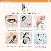 billige Smartarmbånd-smart ring emalje farge hjertefrekvens blod oksygen blodtrykk skritteller fitness tracker for menn og kvinner
