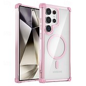 ieftine Carcasă Samsung-telefon Maska Pentru Samsung Galaxy S24 Ultra Plus S24 FE S23 Ultra Plus S22 Plus Ultra Capac Spate Magnetic Acceptă încărcarea fără fir Anti Șoc Retro PC