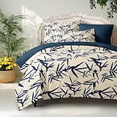 cheap 100% Cotton-Bamboo Duvet Cover Full Size Bedding Set Bed Sets Quilt Cover Soft Lightweight Comforter Cover with 2 Pillowcases for Summer Spring