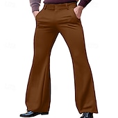 economico Fondi-Retrò Vintage Anni &#039;70 Pantaloni Pantaloni a zampa d&#039;elefante Hippie Disco Tinta unica Per uomo Halloween Carnevale Feste Abbigliamento Quotidiano Parata dell&#039;Orgoglio Adulti Pantaloni Primavera