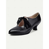 billige Mor til bruden/groom-vintage hvite snørehæler for kvinner – viktoriansk-inspirerte bryllupssko fra 1920-tallet med elegant blondesløyfe for bruder og formelle arrangementer