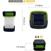 abordables Luces y linternas para acampar-Luces LED solares exteriores linternas de camping solares plegables linternas linternas de mano LED recargables por USB lámpara a prueba de agua y portátil para camping emergencias apagones huracanes
