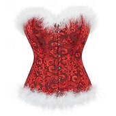 cheap Corset-Rococo Overbust Corset Masquerade Overbust Corset Cosplay Tummy Control Push Up Jacquard Jacquard Fancy Dress Women&#039;s Royal Masquerade Party Carnival of Venice Adults&#039; Corset