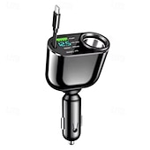 levne Nabíječky do auta-zasouvací nabíječka do auta 5v1 rychlonabíjecí adaptér do auta 12v-24v univerzální pro iphone samsung xiaomi